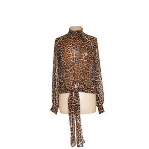 Express Brown Animal Print Blouse